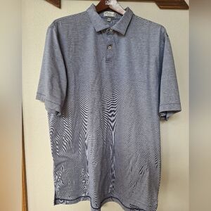 Peter Millar Nanoluxe Golf Polo. Navy/White striped. Mens size XL
